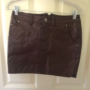 Real leather skirt